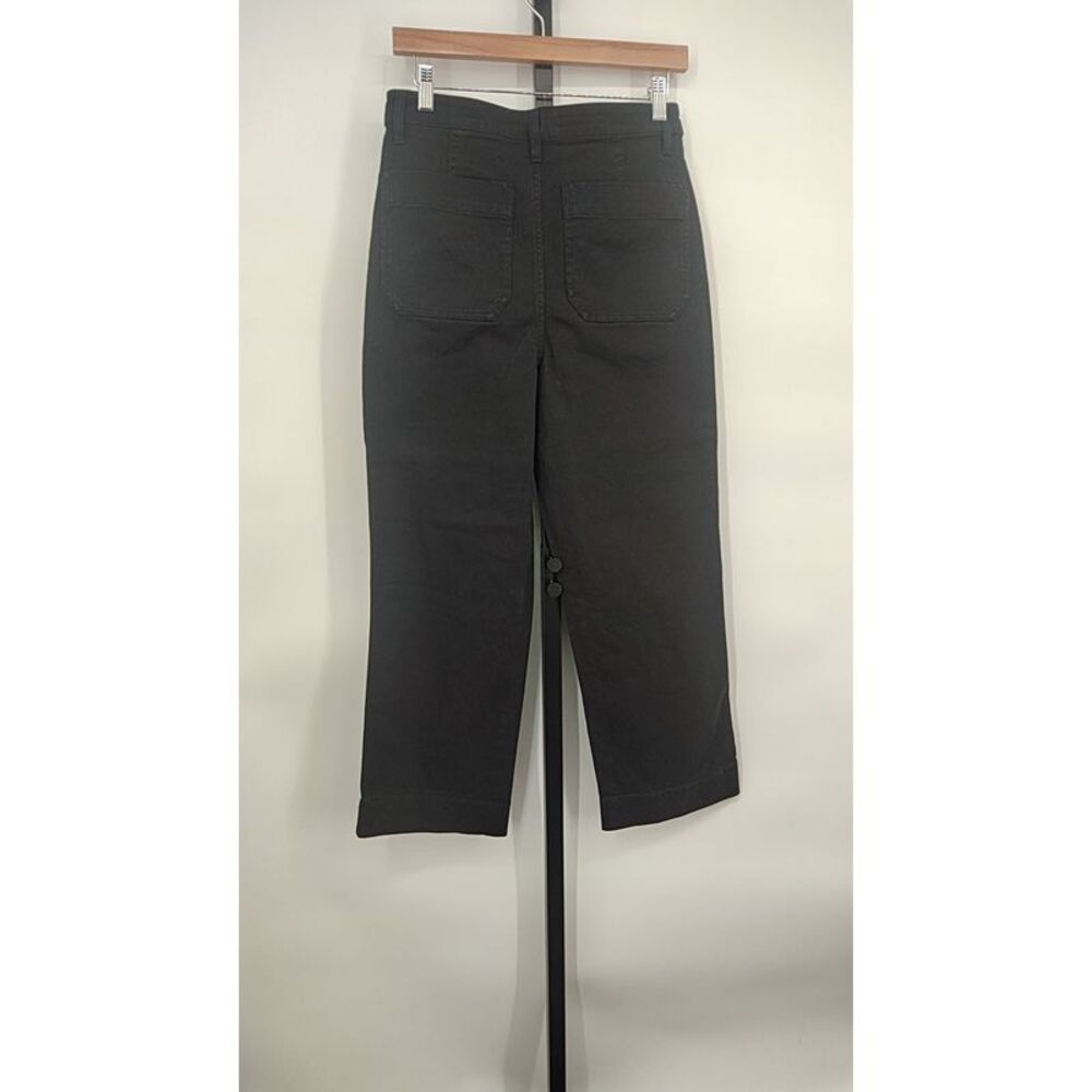 Quince Womens Organic Stretch Cotton Twill Straight Leg Cropped Black 28 - Picture 2 of 2